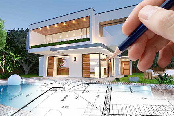 Custom home design plan and concept visualisation